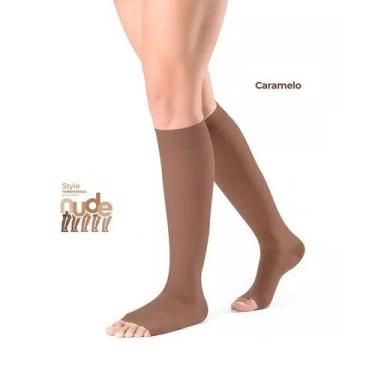 Imagem de Meia 3/4 EVER Sheer 782 Nude AD 20-30 MMHG Sigvaris Aberta, Caramelo, 