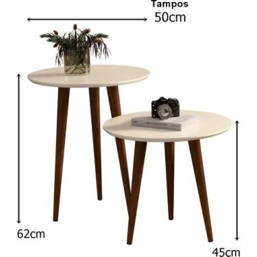 Imagem de Mesa Lateral e Apoio Redonda Pés Palito Cores Variadas - Comprar Movei