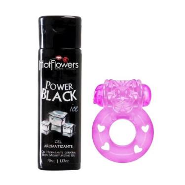 Imagem de Kit erótico com power black e anel peniano - HOT FLOWERS