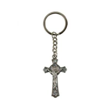 Imagem de Chaveiro Crucifixo Prateado 5cm - Taimes