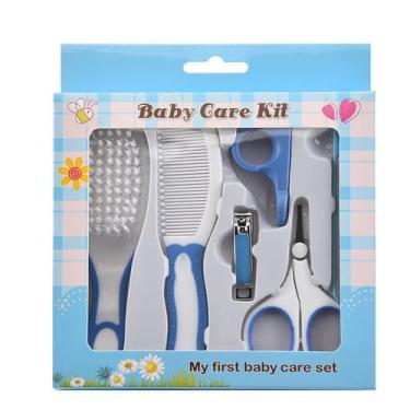 Imagem de Kit Higiene e Cuidados Bebe Menino Utensílios Cortador de Unha Escova 