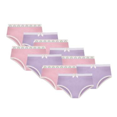 Imagem de Kit 10 Calcinhas Básica Normal Para Meninas Selene Infanto Juvenil Em 