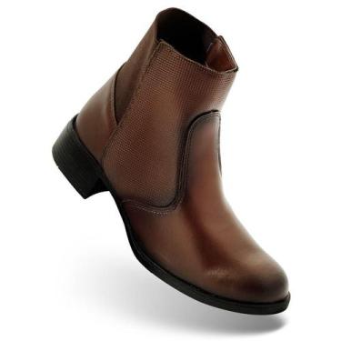 Imagem de Bota Feminina Botinha Conforto Dia a Dia Bico Redondo Elástico Preto M
