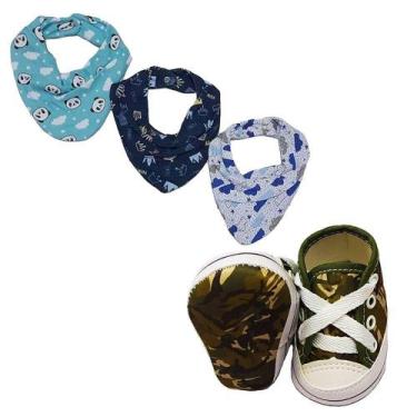 Imagem de Kit 4 Pçs Acessórios De Bebê Recém Nascido Bandana Sapatinho - Koala B
