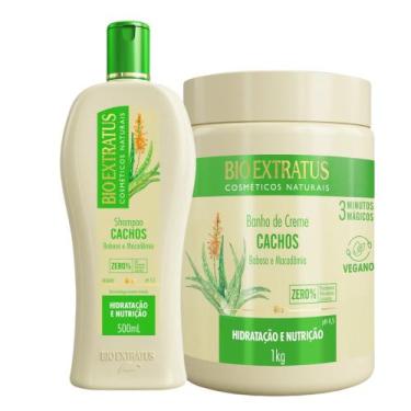 Imagem de Kit Cachos 1 Shampoo 500ml 1 Banho 1kg Bio Extratus - BIOEXTRATUS