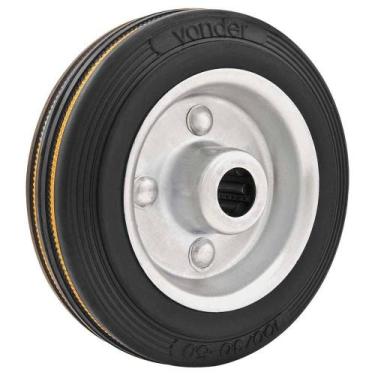 Imagem de Roda de borr. 4" média 88kg eixo rolete 12mm - Vonder