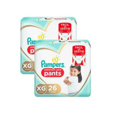 Imagem de Kit de Fralda Infantil Pampers Premium Care Pants Tamanho XG 52 Unidad