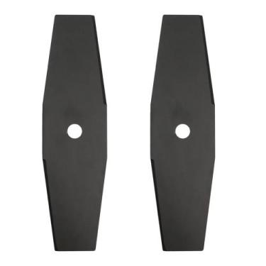 Imagem de Kit 2 Facas Lâminas 2 Pontas Roçadeira 350mm Furo 1" Pintada 1,7mm  - 