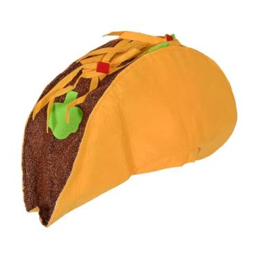 Imagem de Beistle Chapéu de taco para tema mexicano Cinco de Mayo suprimentos de festa festa fantasia engraçada de Halloween, acessórios de dia de cabelo maluco, tamanho único, castanho/verde/vermelho/amarelo