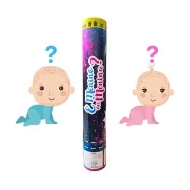 Imagem de Lança Confetes Pó Azul Menino Rosa Menina Chá Revelação Bebê - Silver 