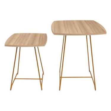 Imagem de Mesa Lateral Conjunto de Mesa de Canto Sofá Auxiliar Ursen - Genus Móv