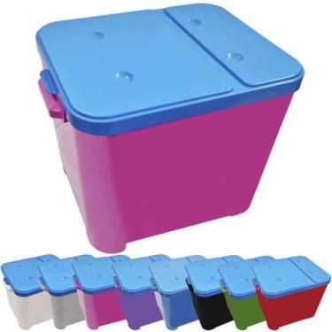 Imagem de Container Porta Ração Canister Plástico com Tampa Azul Protege Conserv