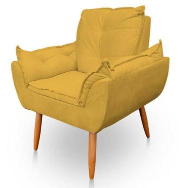 Imagem de Poltrona Decorativa Opala Sala de Estar Tecido Suede - Horizonte Móvei