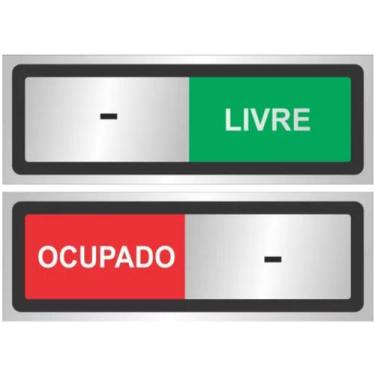 Imagem de Placa Indicação c/ Trilho Porta Livre / Ocupado - 7x20 cm - Comunik BR