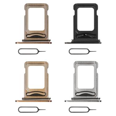 Imagem de Risidamoy Suporte de bandeja de cartão SIM para iPhone 14 Pro Max substituição 4 cores duplas para iPhone 14 Pro com ejetor SIM prata dourado espaço preto roxo profundo um conjunto slot para cartão