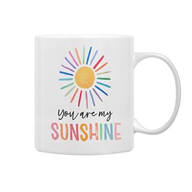 Imagem de QASHWEY Caneca de café You Are My Sunshine Colorida Sunshine, presentes inspiradores para mulheres, meninas, crianças, esposa, irmã, mãe, namorada, presente de aniversário, caneca de cerâmica impressa