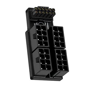 Imagem de xiwai Adaptador modular PCIe 5.0 para quatro ATX 8 pinos 16 pinos (12+4) conector 12VHPWR angular 90 graus para placa gráfica 4080 5090TI