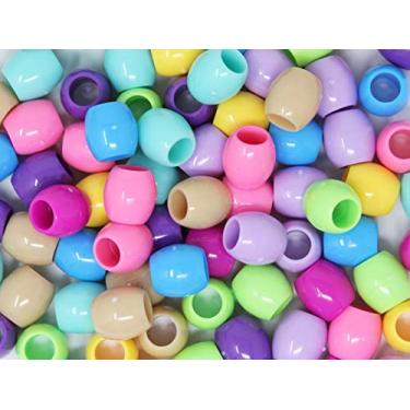 Imagem de koko, Cerca de 60 peças 18 x 15 mm grandes contas de pônei premium, pulseira de contas legais, contas para tranças de cabelo, contas para artesanato infantil, contas de plástico, contas de cabelo para tranças (mistura de primavera) (BP-1310NEMK)