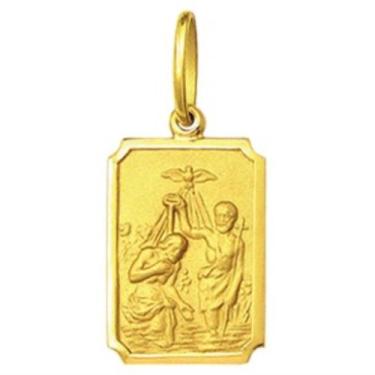 Imagem de Pingente Mini 0.9cm Quadrado Retangular Santos Ouro 18k ( 29 Santos ) 