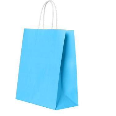 Imagem de Sacola de Papel Azul Claro Pacote com 10 Unidades - Festcolor, AZUL, U