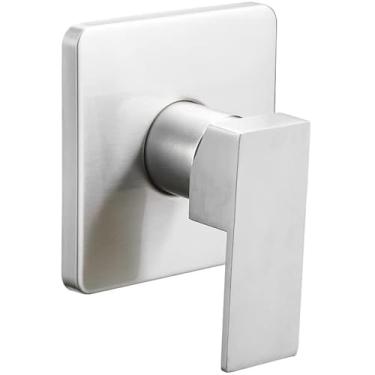 Imagem de Weirun Pulverizador de cabeça de chuveiro de banheiro bico de saída de água misturador torneira de alavanca única válvula áspera kit de acabamento de chuveiro níquel escovado