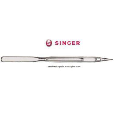 Imagem de Agulha Asa Singer 2040 120/19 Para Bordados Que Imitam Ponto Ajour