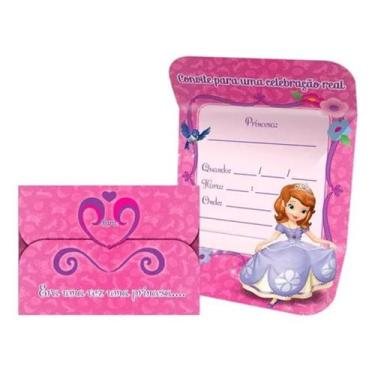 Imagem de Convite de Aniversário Princesa Sofia - 12 Unidades - Regina