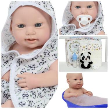 Imagem de Luca com saída de banho pandinha - super básico - Cegonha Reborn Dolls