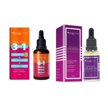Imagem de Kit serum vitamina c / rosa mosqueta 3x1+ serum colageno max love