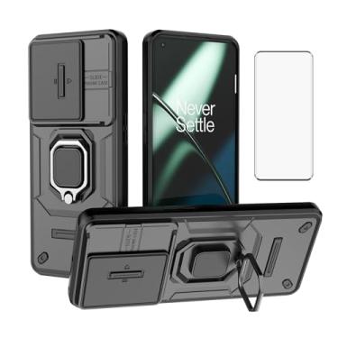 Imagem de Asuwish Capa de telefone para OnePlus 11 5G com capa de câmera deslizante de vidro temperado protetor de tela suporte suporte robusto fino celular híbrido protetor One Plus11 1 Plus 1plus11 One+ 1+