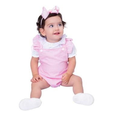Imagem de Body jardineira bebê 3 peças 100% algodão - betina - Mundo Nina Kids, 