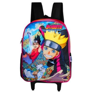 Imagem de Mochila Escolar Boruto De Rodinhas Naruto Next Generations Rosa - Luxc
