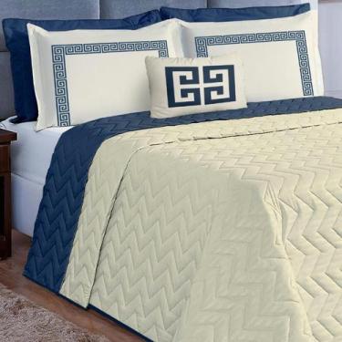 Imagem de Cobre Leito Queen Size 200 fios Grécia Bordado Super Luxuoso GRECO - D
