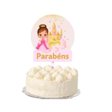 Imagem de Topo de Bolo Princesas Personalizado - Folia de Cores