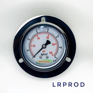 Imagem de Manômetro horizontal -diam.63mm (2. 1/2 ) com escala de 0-7 KGF/CM2 x 