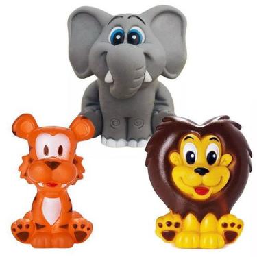 Imagem de Kit Com 3 Brinquedos De Vinil Para Bebê A Partir De 3 Meses - Elefante