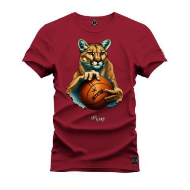 Imagem de Camiseta Premium T-Shirt Algodão Estampada Unissex Onça Basquete - Nex
