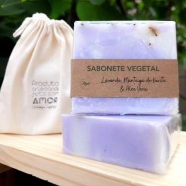 Imagem de Sabonete Vegetal de Lavanda Karité Aloe Vera Artesanal 110g - Likare H