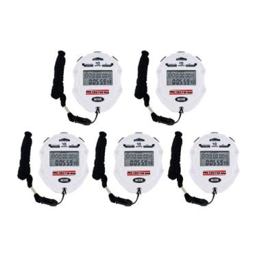 Imagem de Kit 5 Cronômetro Digital 99 Lap Split 10 Memórias Relógio Calendário A