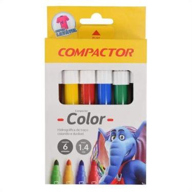 Imagem de Canetinha Hidrográfica 6 Cor Grossa Neo-pen Compactor Color