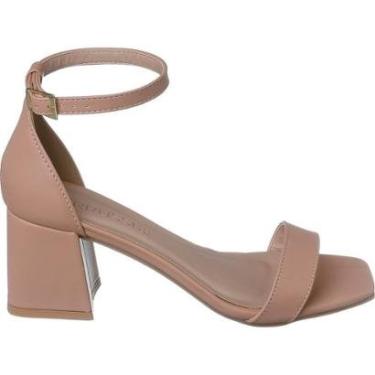 Imagem de Sandália Feminina Salto Grosso Médio Bloco Fechada Atrás-Feminino