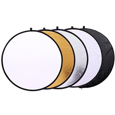 Imagem de Mini refletores de luz redondos dobráveis de 12 polegadas (30 cm) para fotografia 7 em 1 refletor solar portátil para estúdio multidisco de foto branco, azul, verde, dourado, prata e preto, 12" 5 IN 1, 12"/30cm