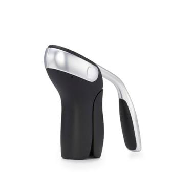 Imagem de OXO Saca-rolhas vertical de aço com cortador de alumínio removível, preto/prata, 2.1