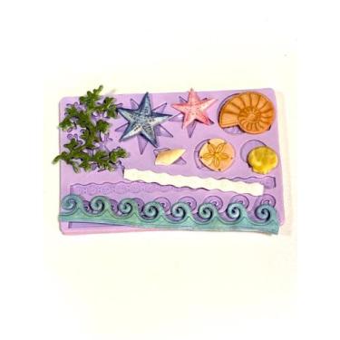 Imagem de Molde de silicone fundo do mar pra decorar f66 - Confeitaria dos molde