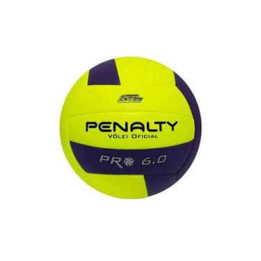 Imagem de Bola Volei de Quadra 6.0 Pro X Penalty Volley Termotec, Amarelo e Roxo
