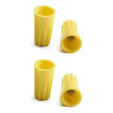 Imagem de Kit 4 Conector Torção Emenda Fio 2,5mm A 10mm Amarela União Eletrica I