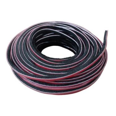 Imagem de Fita Escovinha Colante Janela Porta Vidro 5x5 Preto - 1mts - KMP ACESS