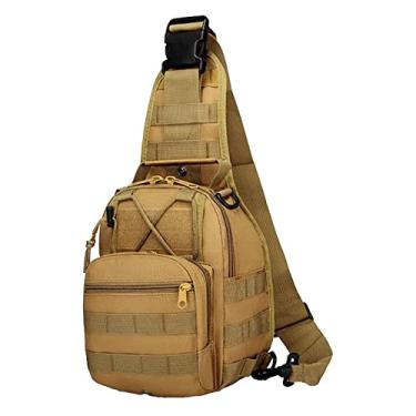 Imagem de Mochila Ripstop de Homem Com Vários Compartimentos para Caminhadas (cáqui)