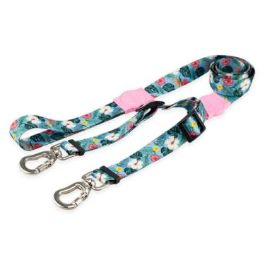 Imagem de Mood Pet Coleira Guia Dupla Para Cães Cachorro Adestramento Passeio Porte Grande Médio Pequeno (Sunny Rose, P)