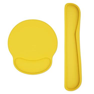 Imagem de Dapesuom Descanso de pulso para teclado e mouse pad com suporte de pulso, linda almofada de espuma viscoelástica para conjunto de teclado e mouse, almofada de mesa com base antiderrapante para
